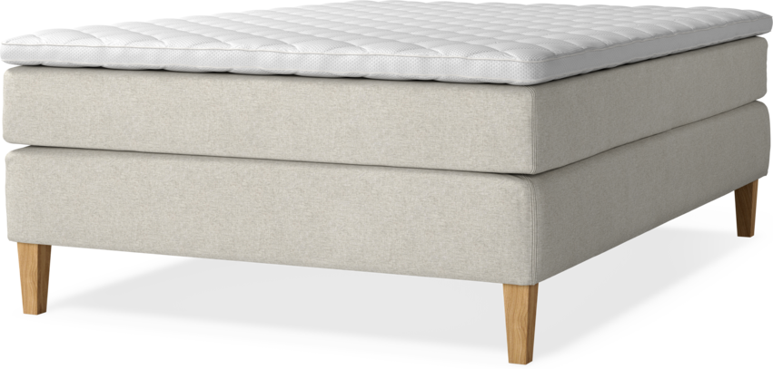 Delux Sense - Kontinentalsäng, enkelsäng 140 cm med bäddmadrass - Beige