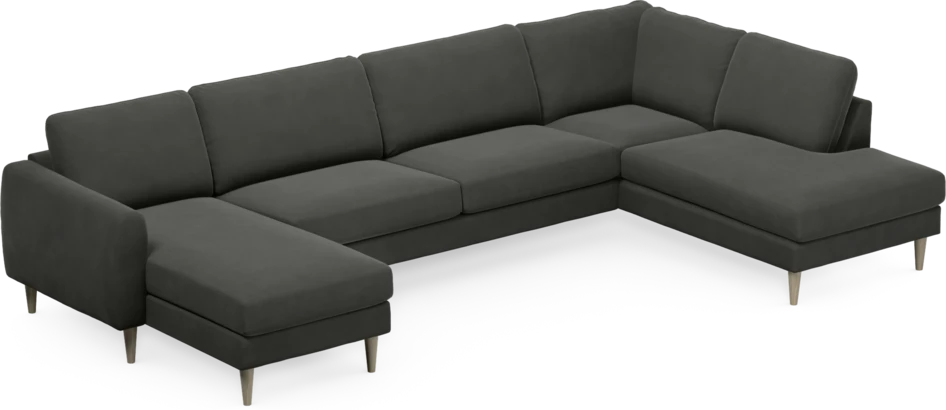 Bridge - 3-sits soffa med schäslong vänster och divan höger - Grå