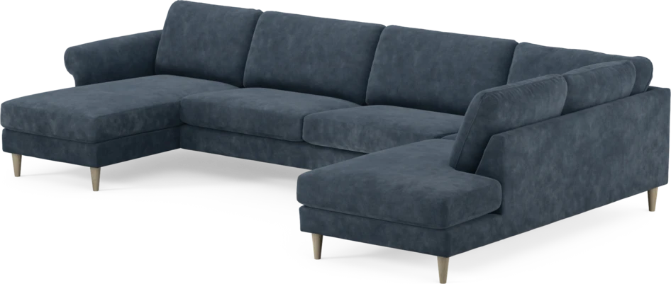 Bridge - 3-sits soffa med schäslong vänster och divan höger - Blå