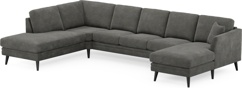 Eden - 3-sits soffa med divan vänster och schäslong höger - Grå