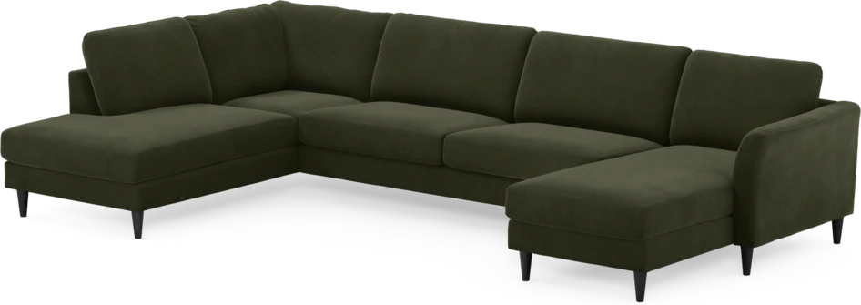 Bridge - 3-sits soffa med divan vänster och schäslong höger - Grön