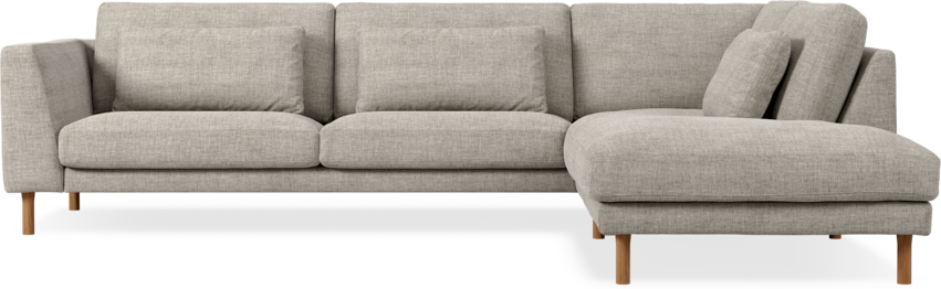 Willow - 3-sits soffa med divan höger, fast klädsel - Grå