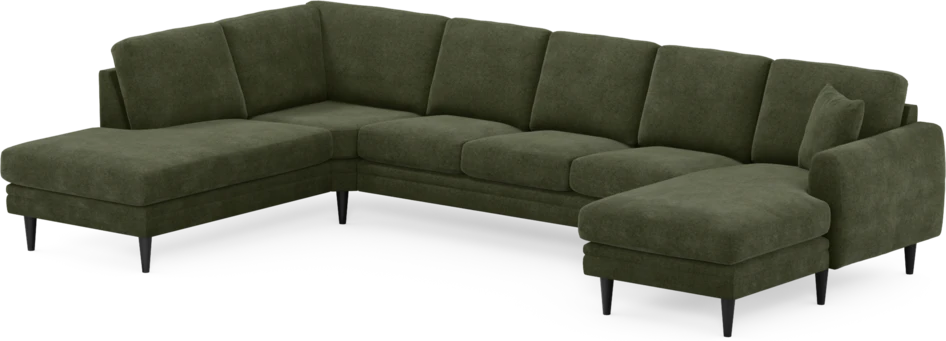 Eden - 3-sits soffa med divan vänster och schäslong höger - Grön