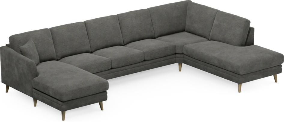 Eden - 3-sits soffa med schäslong vänster och divan höger - Grå