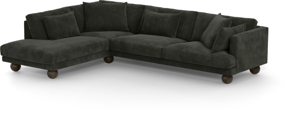 Harper - 3-sits soffa med divan vänster - Svart