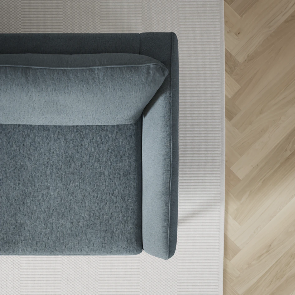 County - 4-sits soffa med schäslong vänster och divan höger - Blå