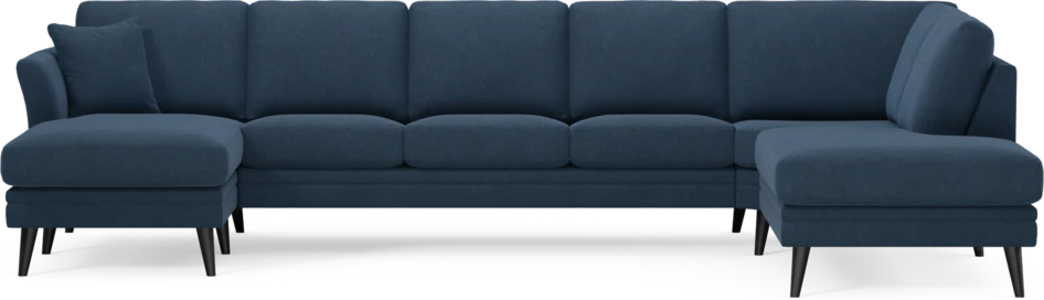 Eden - 3-sits soffa med schäslong vänster och divan höger - Blå
