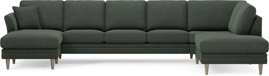 Eden - 3-sits soffa med schäslong vänster och divan höger - Grön