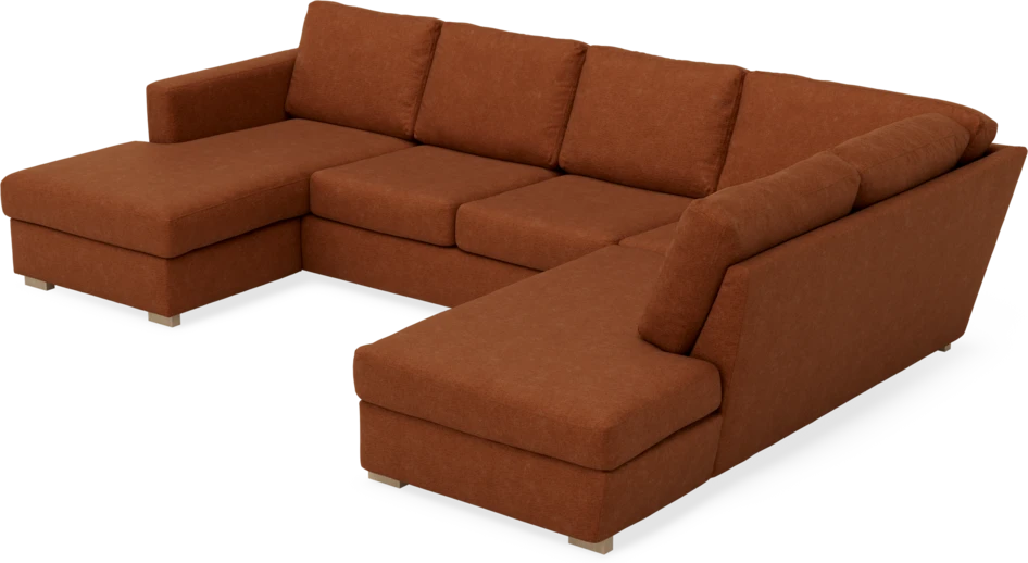 Friday - 3-sits soffa med schäslong vänster och divan höger - Orange