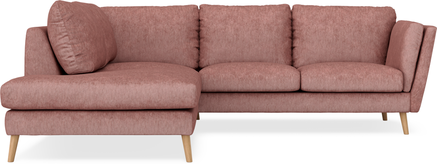 Madison - 2-sits soffa med divan vänster - Röd