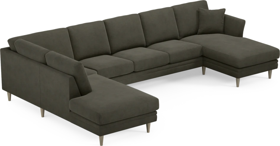 Eden - 3-sits soffa med divan vänster och schäslong höger - Grå