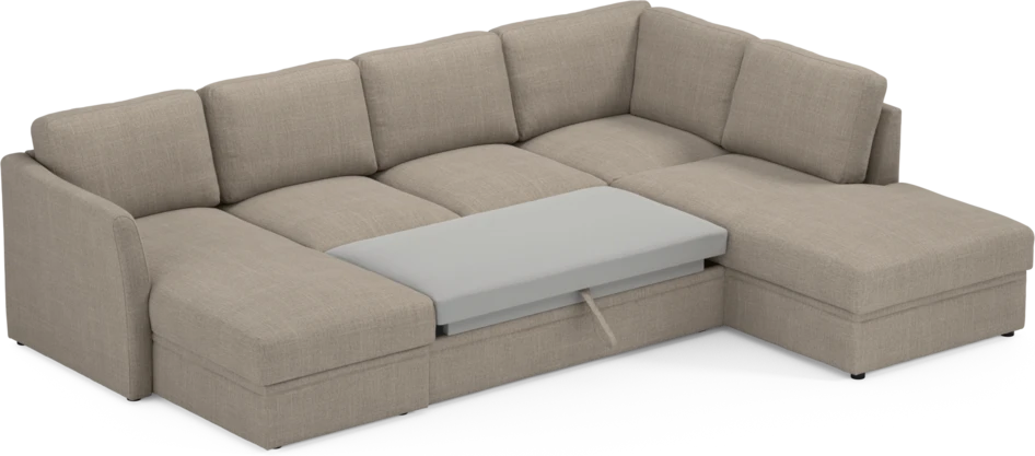 Öland - Bäddsoffa med schäslong vänster och divan höger - Beige