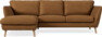 Madison Lux - 2-sits soffa med schäslong vänster - Brun