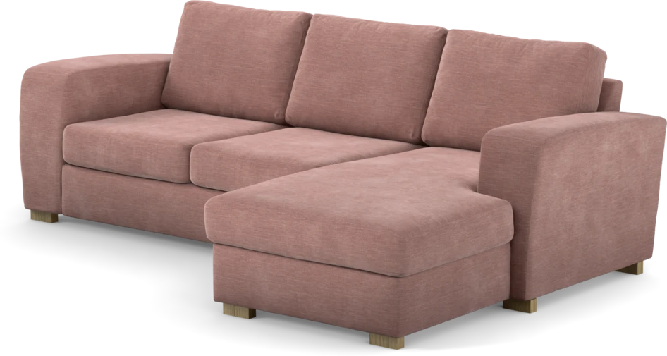 Friday - 3-sits soffa med schäslong höger - Rosa