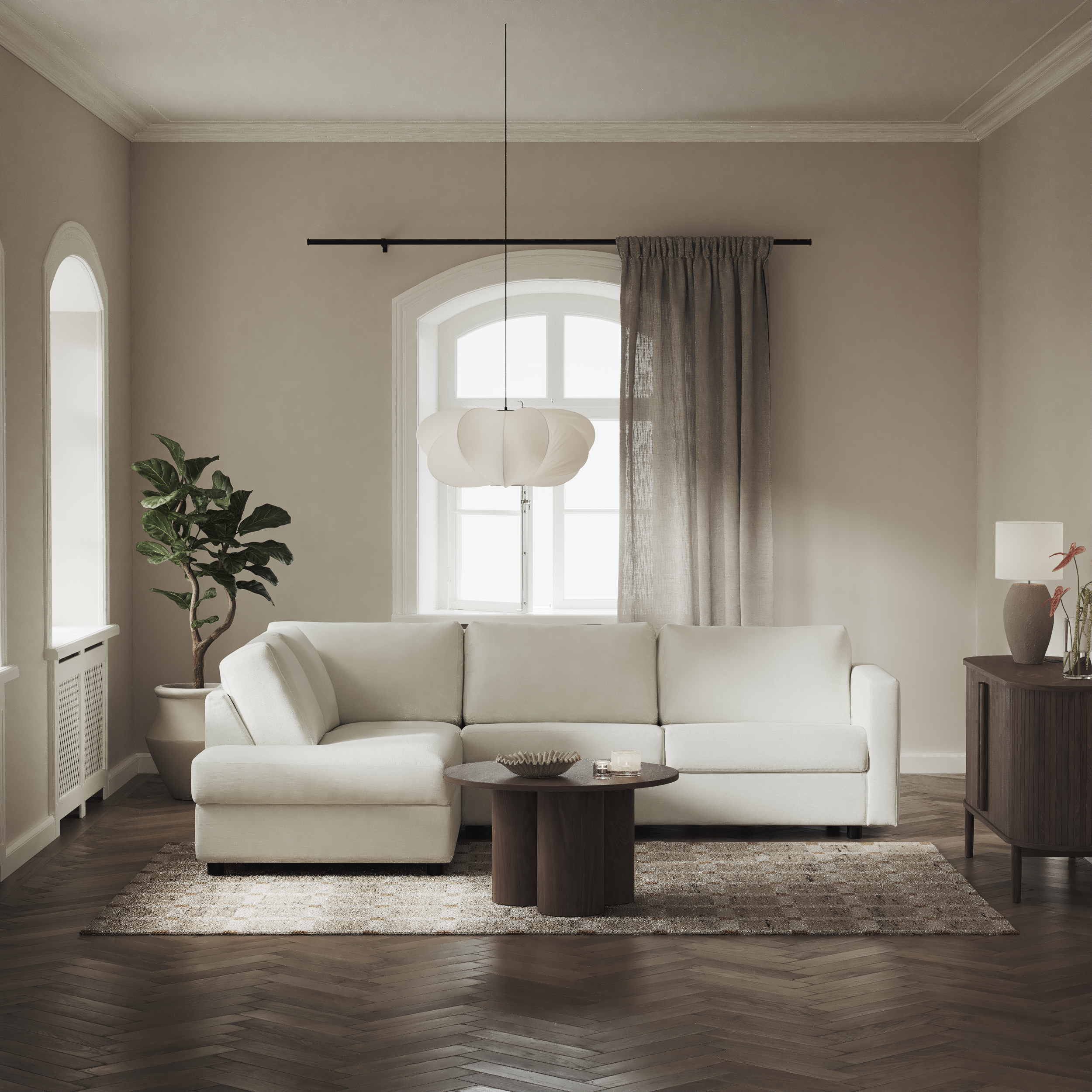Lindö, Bäddsoffa 2,5-sits med divan