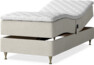 Delux Dream - Ställbar säng, enkelsäng med bäddmadrass - Beige