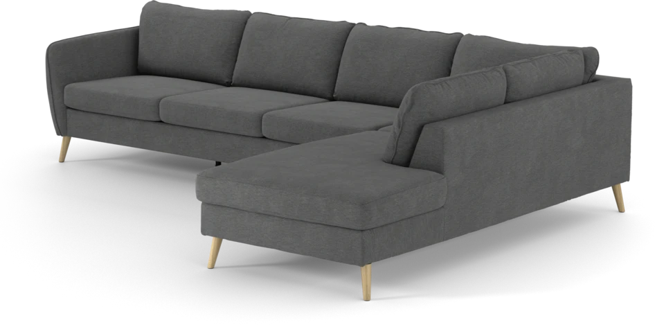 County - 3-sits soffa med divan höger - Grå