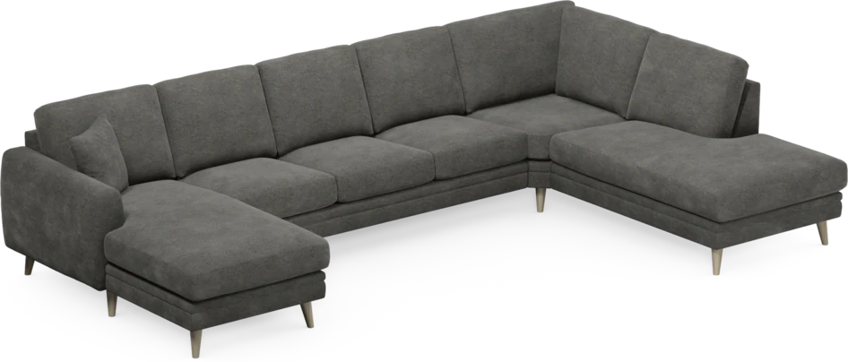 Eden - 3-sits soffa med schäslong vänster och divan höger - Grå