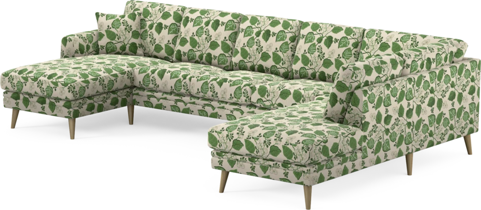 Eden - 3-sits soffa med schäslong vänster och divan höger - Flerfärgad