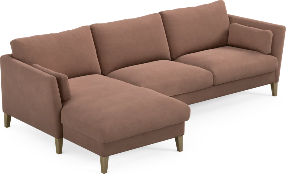 Winston - 3-sits soffa med schäslong, vändbar - Rosa