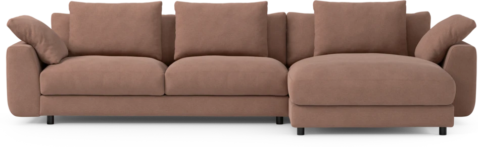 Amie - 3-sits med schäslong höger - Rosa