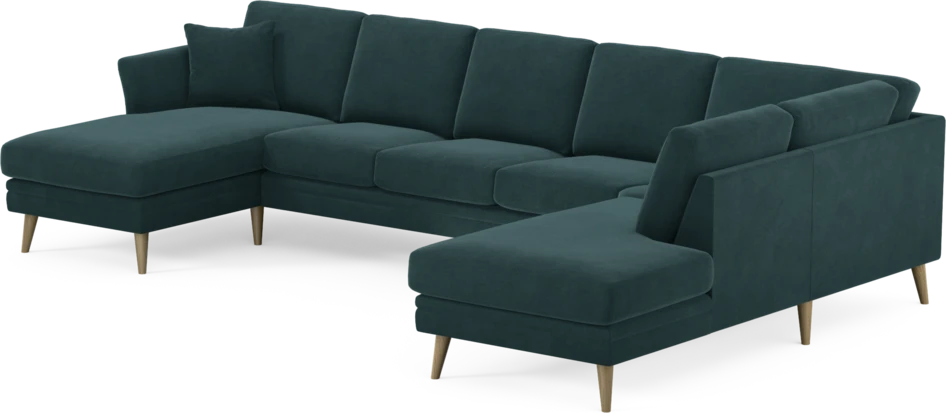 Eden - 3-sits soffa med schäslong vänster och divan höger - Blå