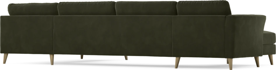 Bridge - 3-sits soffa med schäslong vänster och divan höger - Grön
