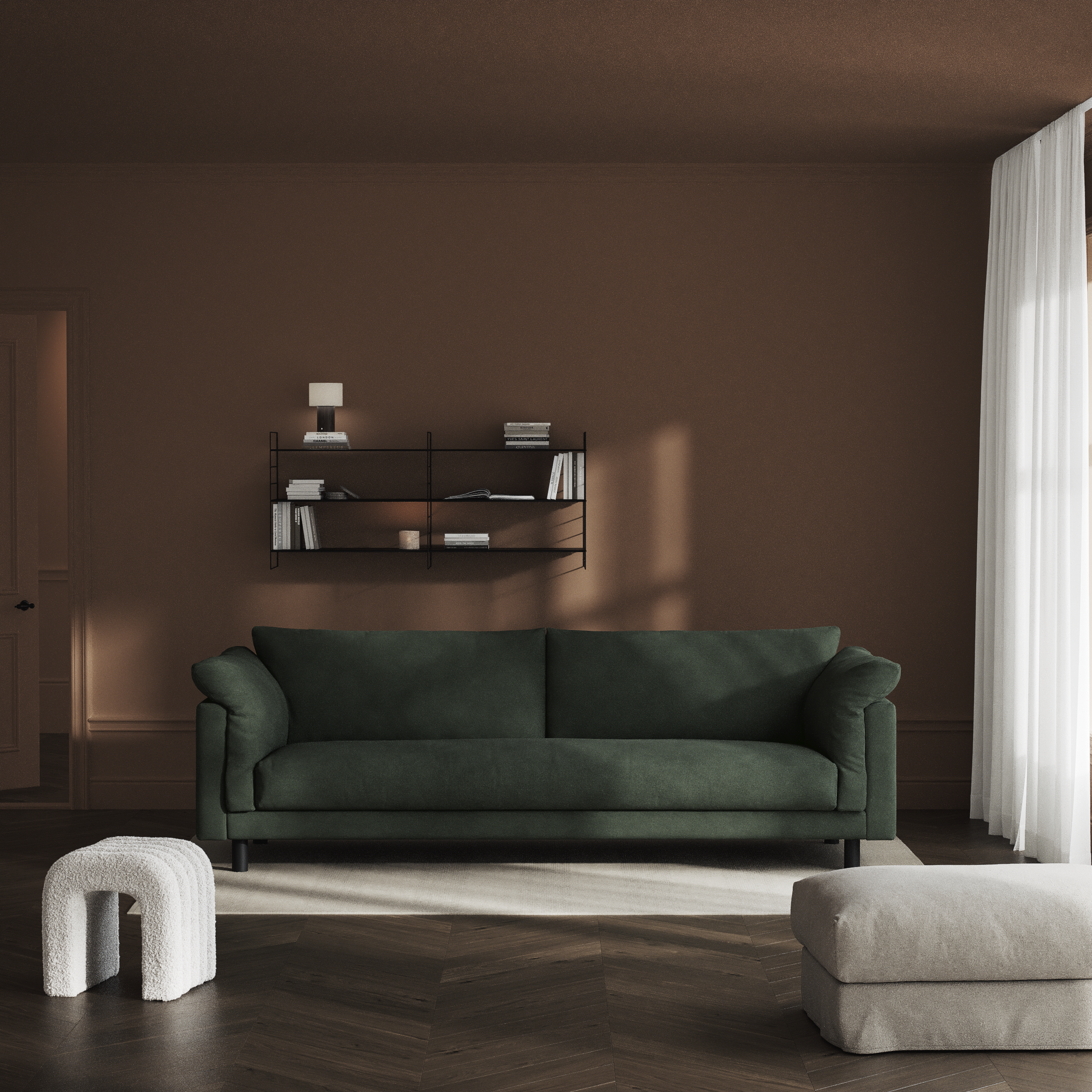 Cherrie - 4-sits soffa, hel dyna, fast klädsel - inspiration