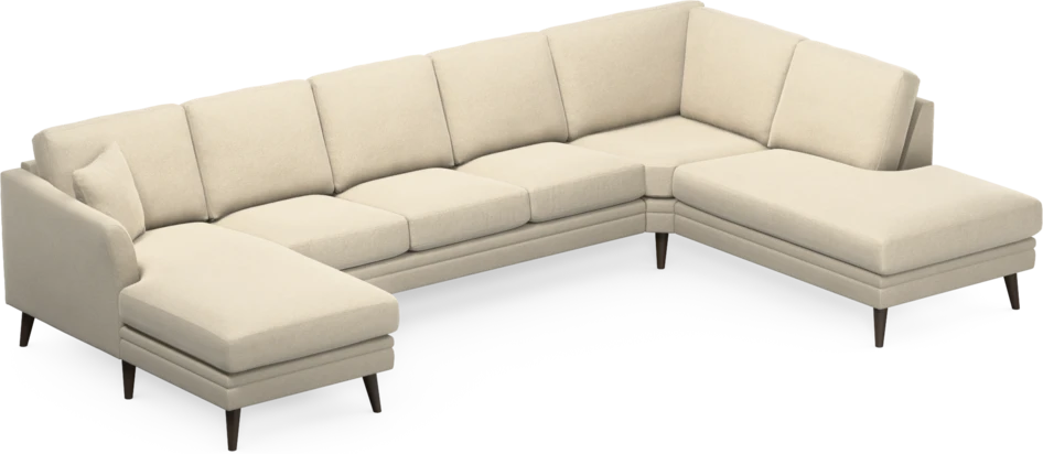 Eden - 3-sits soffa med schäslong vänster och divan höger - Beige