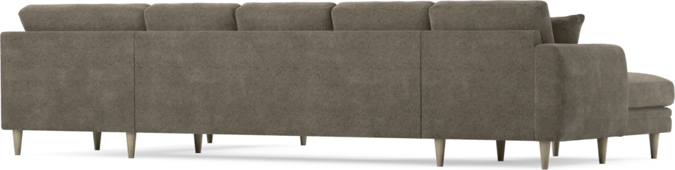 Eden - 3-sits soffa med schäslong vänster och divan höger - Brun