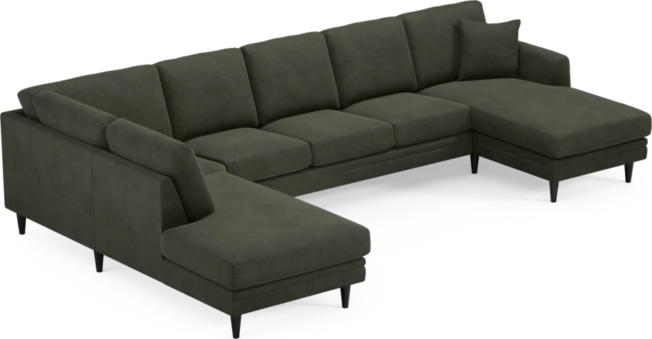 Eden - 3-sits soffa med divan vänster och schäslong höger - Grön