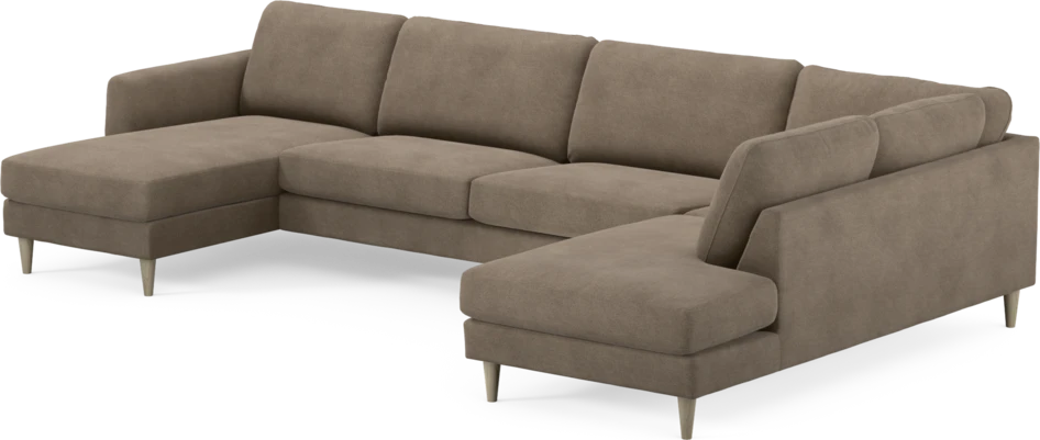 Bridge - 3-sits soffa med schäslong vänster och divan höger - Brun