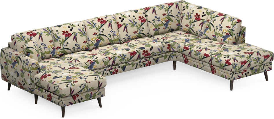 Eden - 3-sits soffa med schäslong vänster och divan höger - Flerfärgad