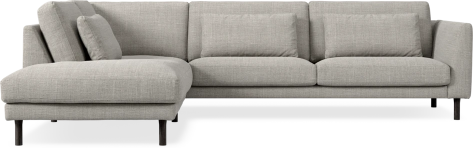 Willow - 3-sits soffa med divan vänster, fast klädsel - Grå