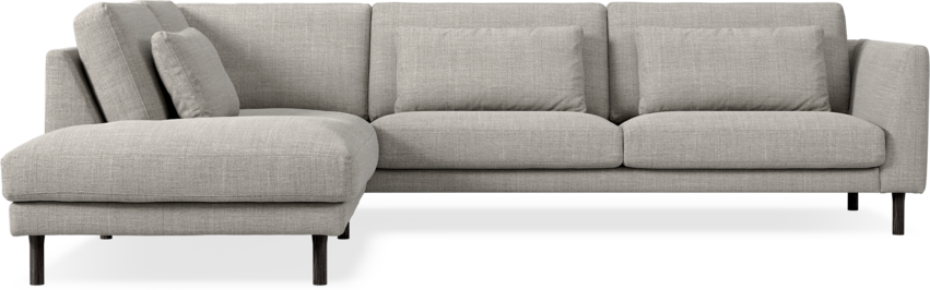 Willow - 3-sits soffa med divan vänster, fast klädsel - Grå