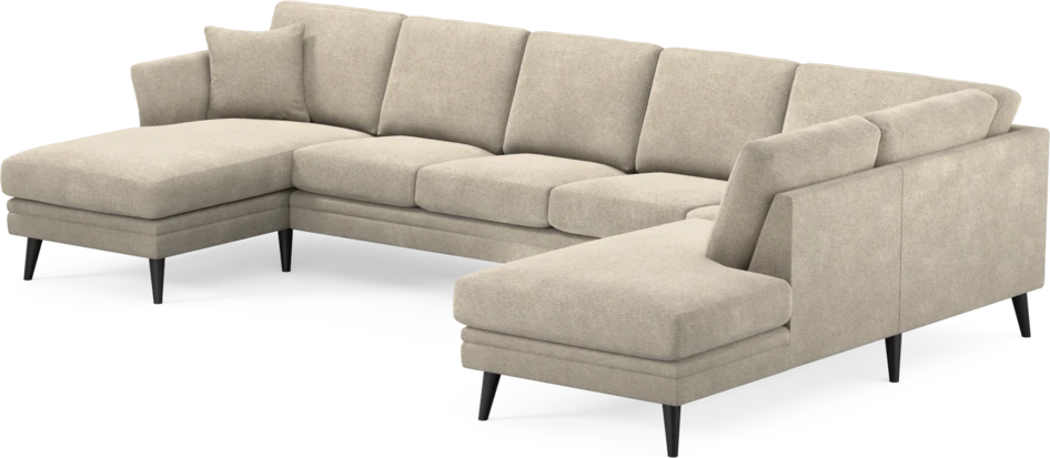 Eden - 3-sits soffa med schäslong vänster och divan höger - Beige