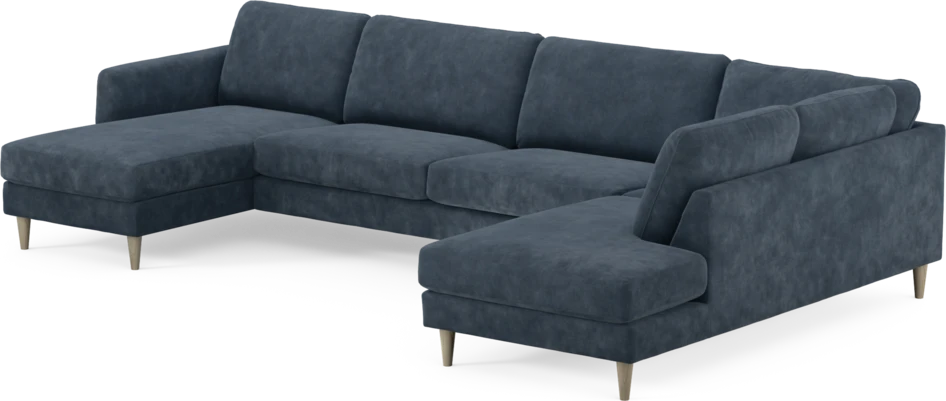 Bridge - 3-sits soffa med schäslong vänster och divan höger - Blå