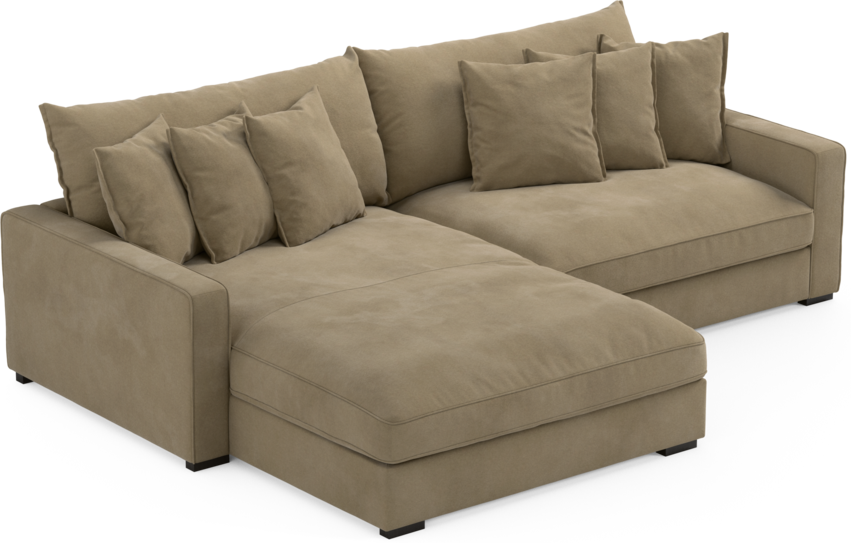 Rossi - 2-sits soffa med schäslong XL vänster - Beige