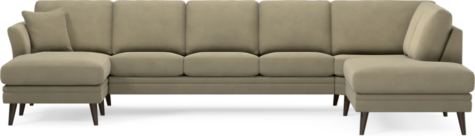 Eden - 3-sits soffa med schäslong vänster och divan höger - Beige