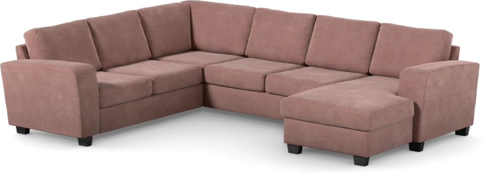 Friday - Hörnsoffa, 2+3-sits med schäslong höger - Rosa