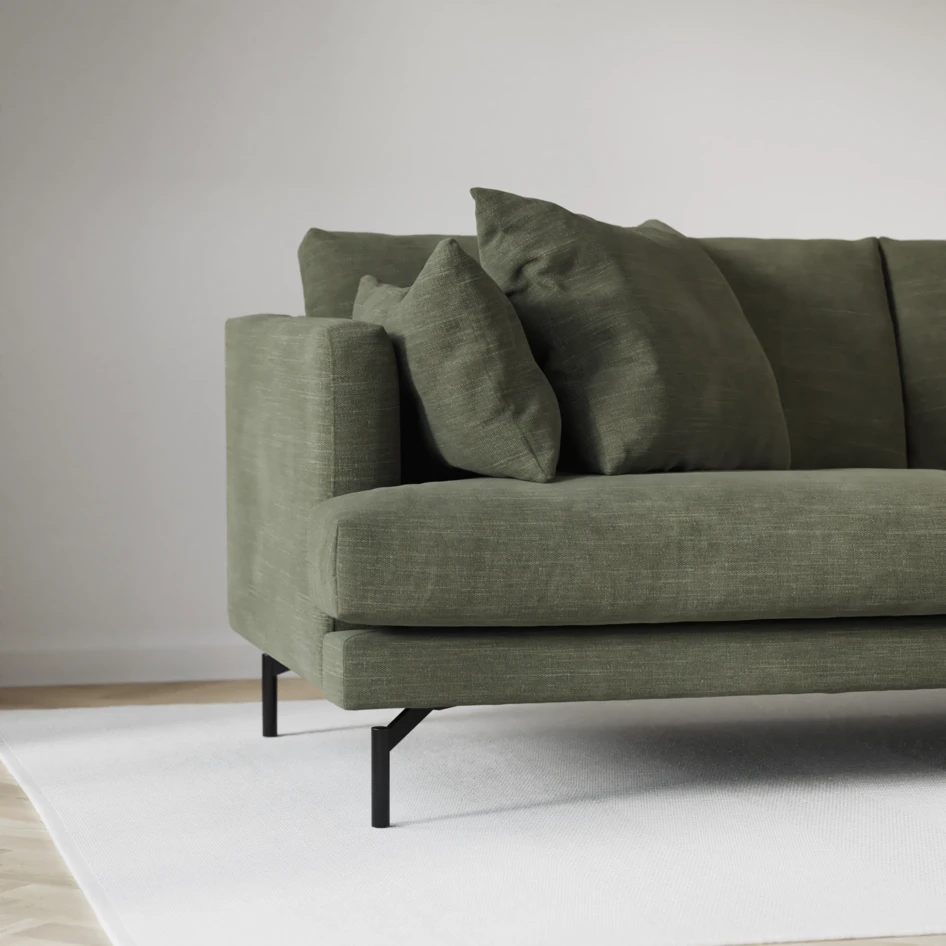 Harper - 3-sits soffa med divan vänster - Grön