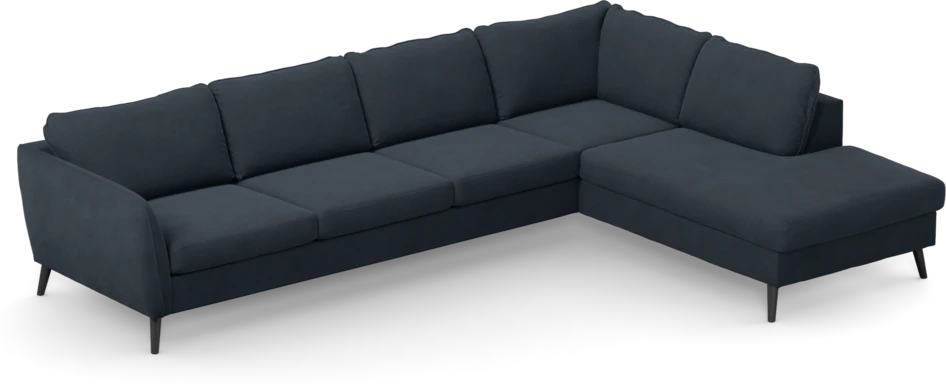 County - 3-sits soffa med divan höger - Blå