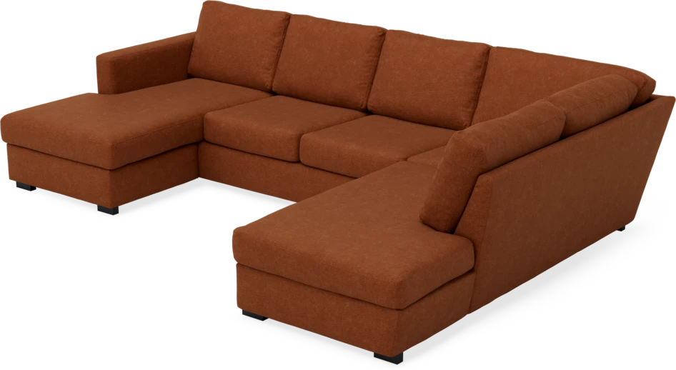 Friday - 3-sits soffa med schäslong vänster och divan höger - Orange