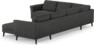 Bridge - Hörnsoffa, 2+3-sits med schäslong höger - Svart