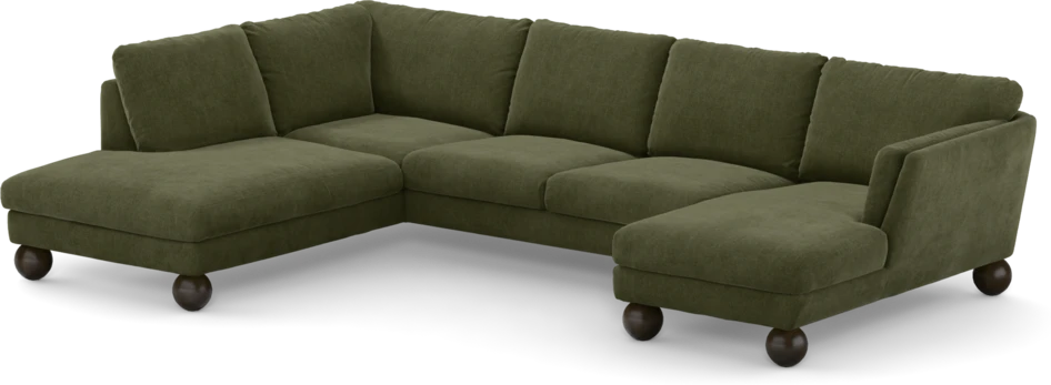 Madison - 2-sits soffa med divan vänster och schäslong höger - Grön