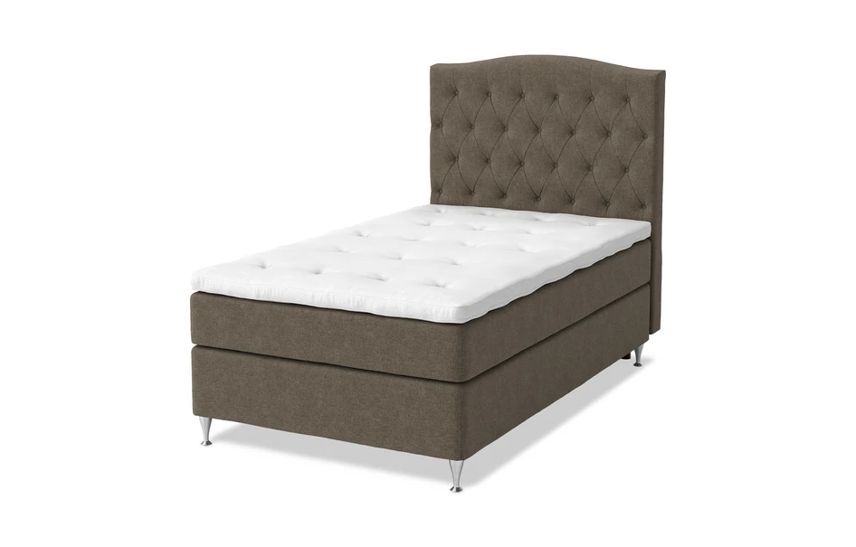 Sleep Delux - Kontinentalsäng, enkelsäng med bäddmadrass Sleep Delux vit - Brun