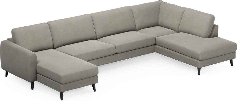 Bridge - 3-sits soffa med schäslong vänster och divan höger - Grå