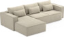 Ide - Bäddsoffa 3-sits med schäslong vänster - Beige