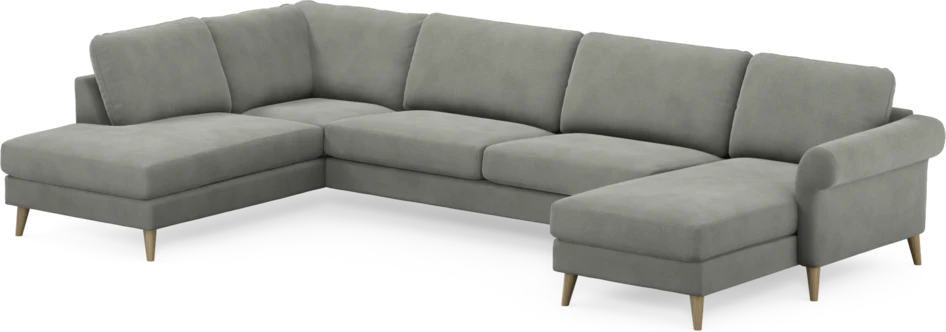 Bridge - 3-sits soffa med divan vänster och schäslong höger - Grå