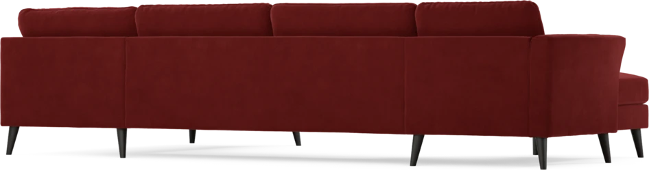 Bridge - 3-sits soffa med schäslong vänster och divan höger - Röd